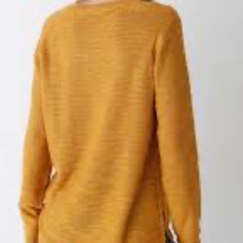 Rue 21 knit High Low Cropped Sweater Yellow/White Size large